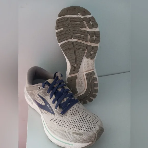 Brooks Adrenaline GTS 22 Running Shoes in Alloy Grey Purple Teal Sz 7 Women - Picture 2 of 9